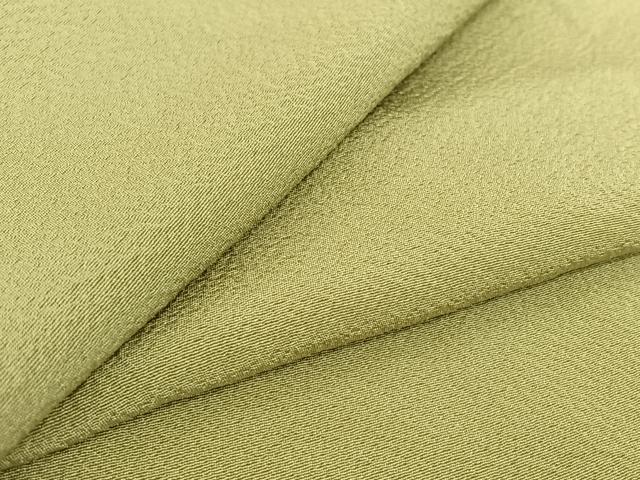 平和屋着物▽男性 単衣 色紋付 抹茶色 正絹 逸品 AABG4249jh