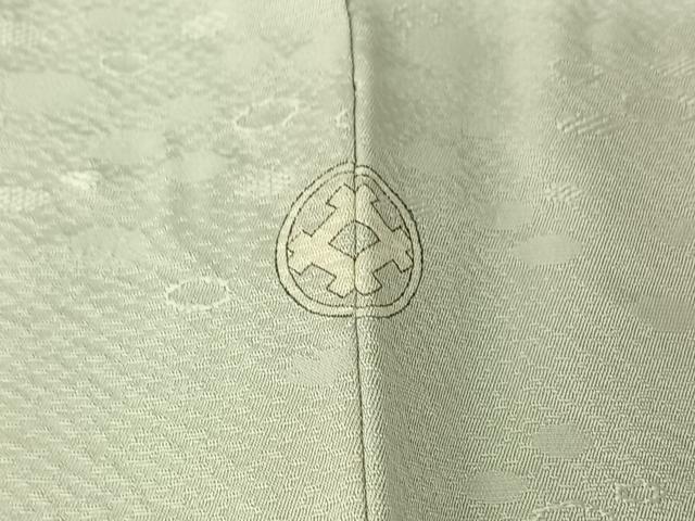 平和屋着物▽上質な色無地 単衣 白緑色 正絹 逸品 AABG4251jh
