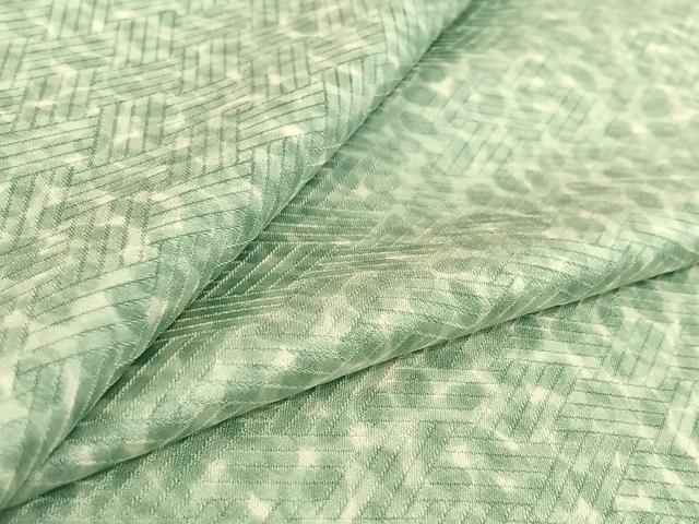 平和屋着物▽上質な小紋 単衣 霞文 正絹 逸品 AABG4260jh