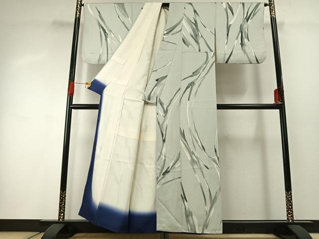 平和屋着物■上質な小紋 ろうけつ染め 抽象文様 正絹 逸品 AABG4282fy