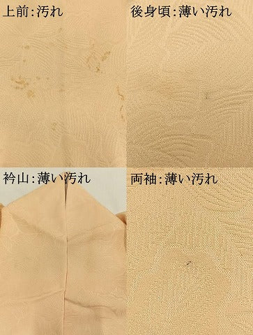 平和屋着物■上質な色無地 葉づくし地紋 蜂蜜色 正絹 逸品 AABG4287fy