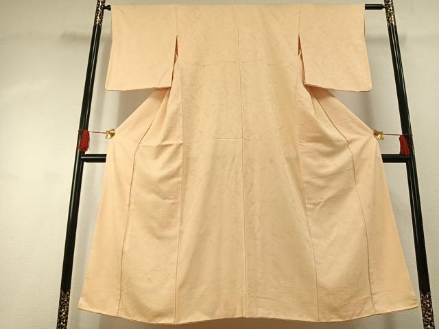 平和屋着物■上質な色無地 葉づくし地紋 蜂蜜色 正絹 逸品 AABG4287fy