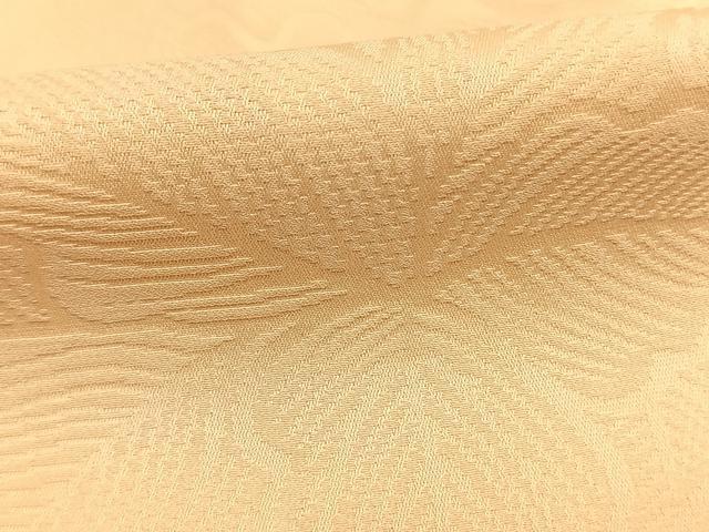 平和屋着物■上質な色無地 葉づくし地紋 蜂蜜色 正絹 逸品 AABG4287fy