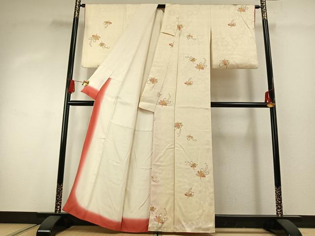 平和屋着物■上質な小紋 花蝶文 正絹 逸品 AABG4298fy