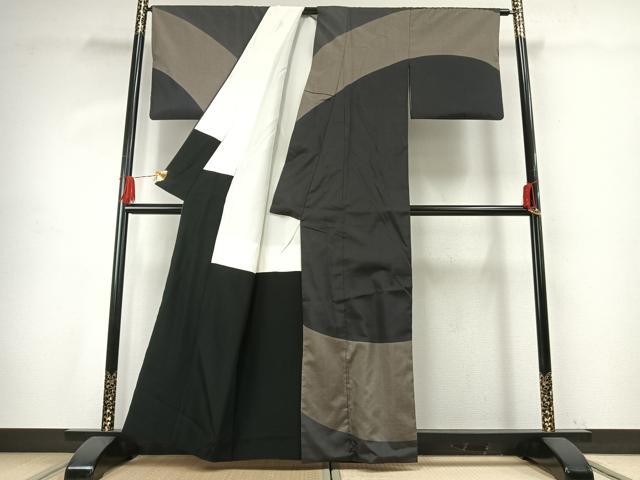 平和屋着物●本場染大島紬 大円 正絹 逸品 AABG4303fy