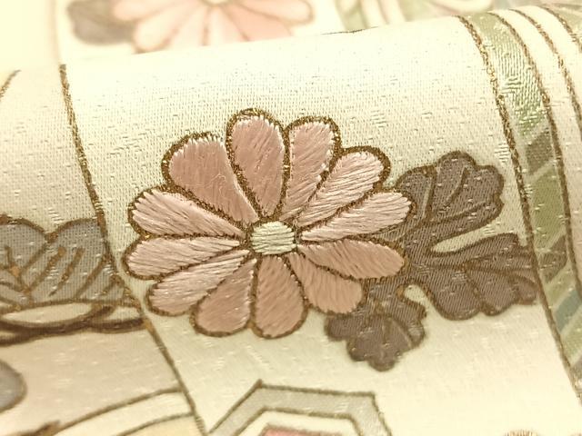 平和屋着物●訪問着 刺繍 熨斗枝花文 暈し染め 金彩 正絹 逸品 AABG4310fy