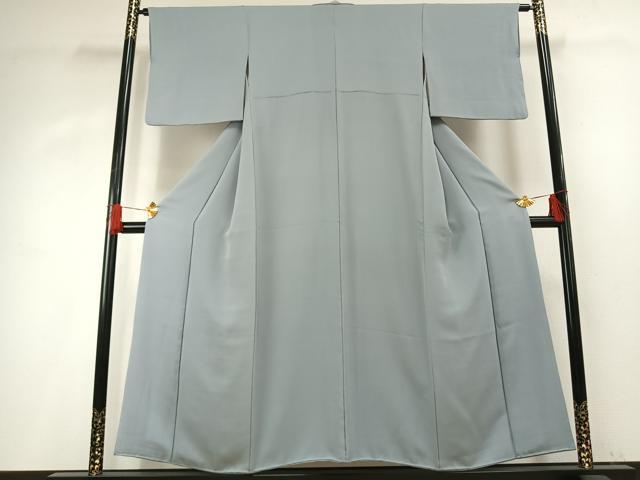 平和屋着物●上質な色無地 湊鼠色 正絹 逸品 AABG4318fy