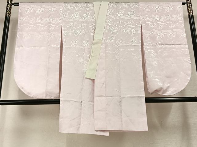 平和屋着物●小振袖用長襦袢 無双仕立て 草花地紋 薄桜色 洗える着物 AABG4342fy