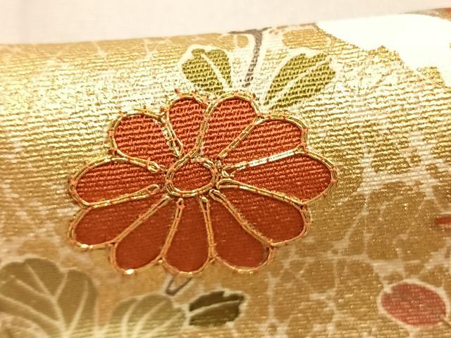 平和屋着物●豪華色留袖 友禅 駒刺繍 熨斗花文 金彩 正絹 逸品 AABG4351fy