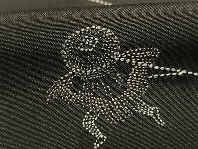 平和屋着物●訪問着 本場大島紬 総刺繍 人物文 正絹 逸品 AABG4373fy