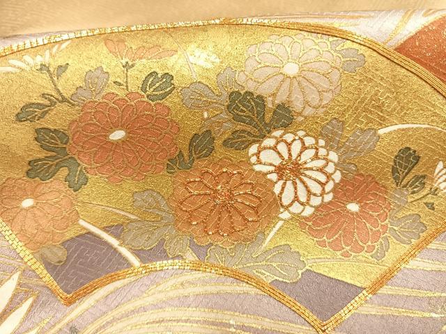 平和屋着物●豪華色留袖 駒刺繍 地紙花文 暈し染め 金銀彩 正絹 逸品 AABG4377fy