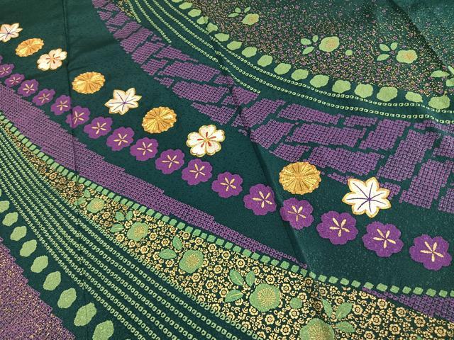 平和屋着物●豪華振袖 駒刺繍 舞花文 金彩 正絹 逸品 AABG4378fy