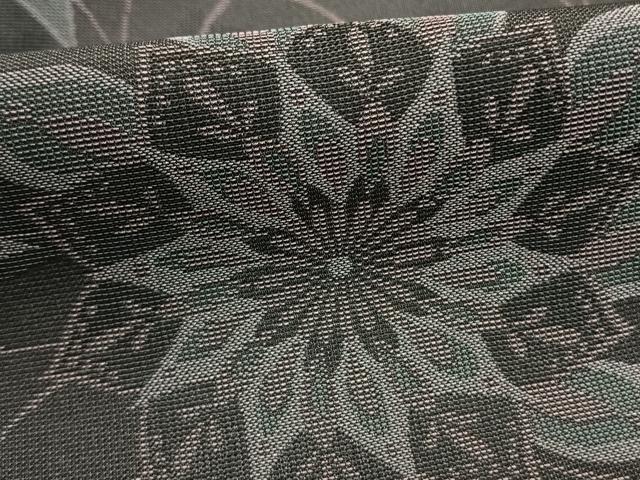 平和屋着物▽上質な小紋 単衣 吉祥花文 黒地 やまと誂製 正絹 逸品 AABG4385fy