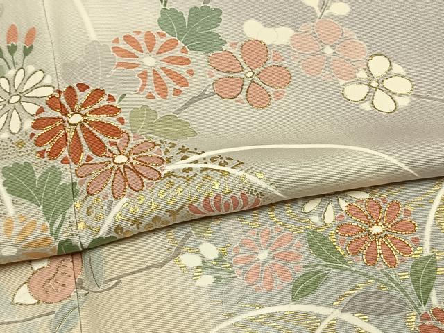 平和屋着物●創業460年・千總 訪問着 駒刺繍 枝花文 暈し染め 金彩 正絹 逸品 AABG4391fy