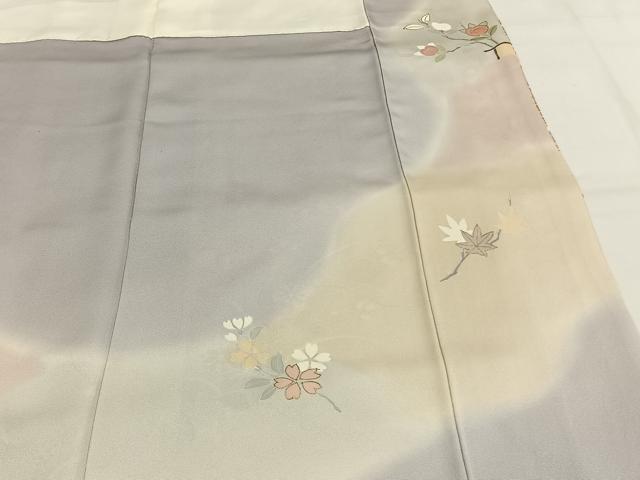 平和屋着物●創業460年・千總 訪問着 駒刺繍 枝花文 暈し染め 金彩 正絹 逸品 AABG4391fy