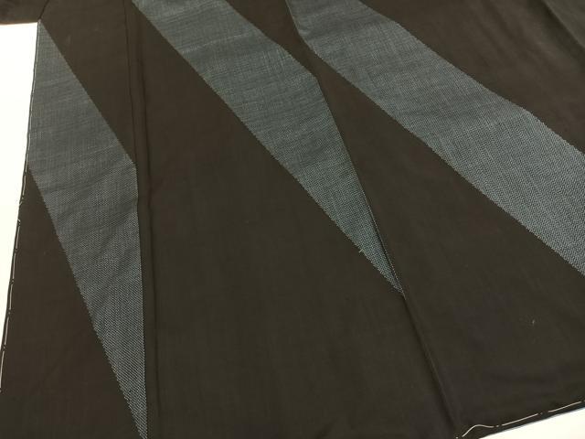 平和屋着物●本場大島紬 一元7マルキ 斜縞 黒地 正絹 逸品 未使用 AABG4394fy