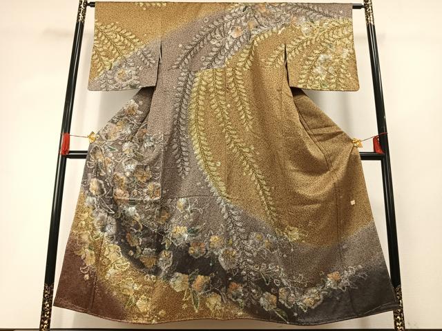 平和屋着物●訪問着 作家物 絞り 辻が花 暈し染め 金銀彩 正絹 逸品 未使用 AABG4399fy