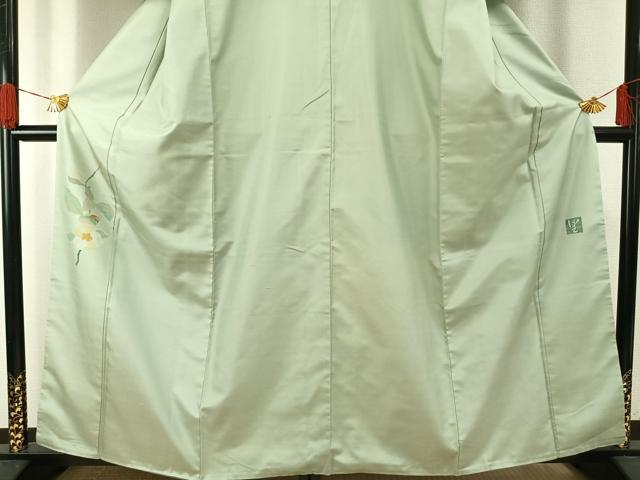 平和屋着物●西陣 宮階織物 宮繍苑 里葉 訪問着 紬地 草花文 正絹 逸品 未使用 AABG4411fy