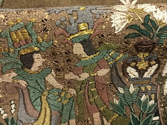 平和屋着物●訪問着 総刺繍 古代壁画文様 暈し染め 金糸 正絹 逸品 AABG4415fy
