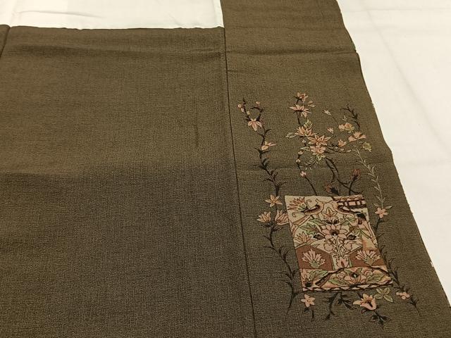 平和屋着物●訪問着 総刺繍 古代壁画文様 暈し染め 金糸 正絹 逸品 AABG4415fy