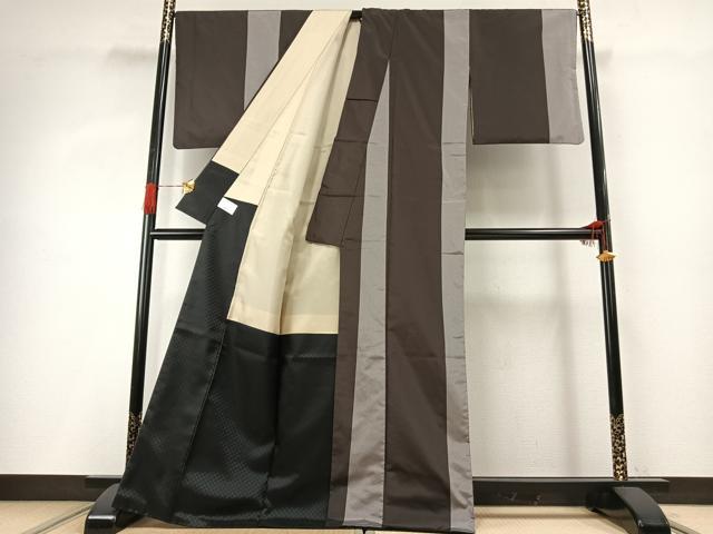 平和屋着物●紬 間道 洗える着物 AABG4421fy