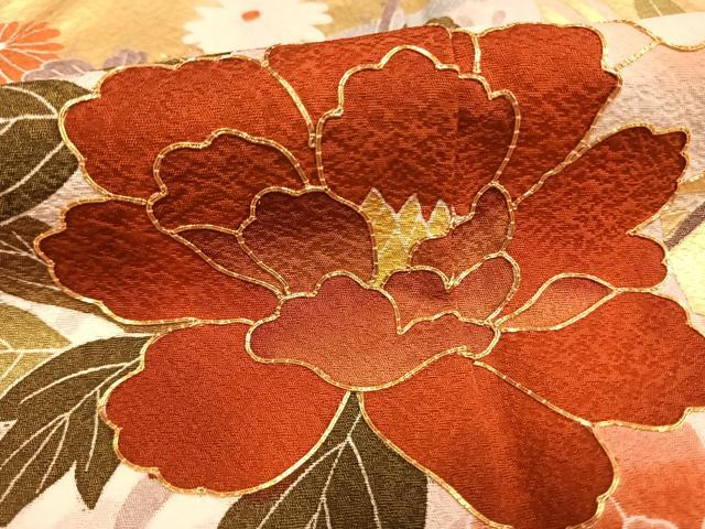 平和屋着物●豪華振袖 駒刺繍 雲取り花文 黒地 金銀彩 正絹 逸品 AABG4422fy