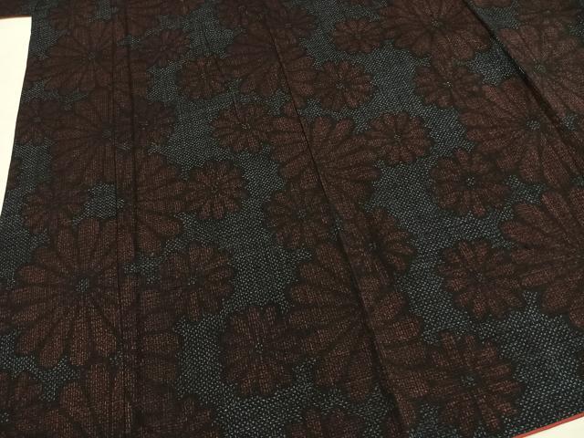 平和屋着物●結城紬 舞花文 正絹 逸品 AABG4429fy