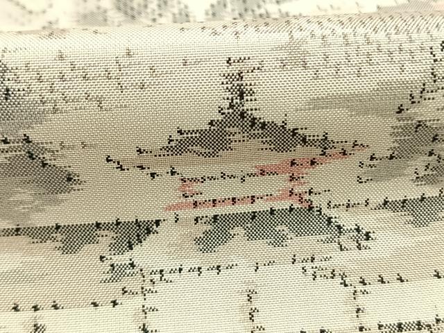 平和屋着物●本場大島紬 白大島 風景文 正絹 逸品 AABG4453fy