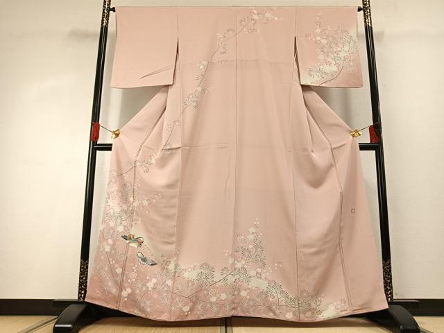 平和屋着物●訪問着 友禅 作家物 花鳥文 暈し染め 正絹 逸品 AABG4462fy