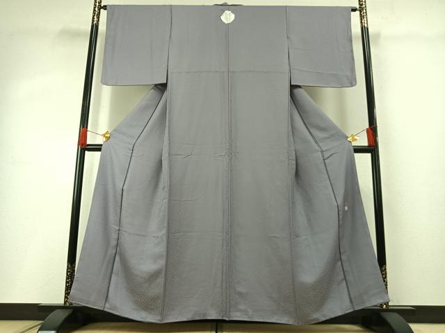 平和屋着物●本草木染作家 圓啓 色無地 作家物 源氏香地紋 薄色 正絹 逸品 未使用 AABG4463fy