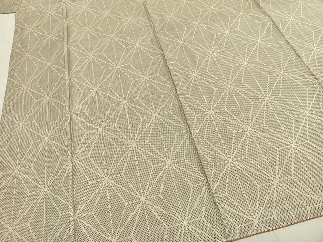 平和屋着物●本場大島紬 白大島 一元7マルキ 麻の葉文様 正絹 逸品 AABG4468fy