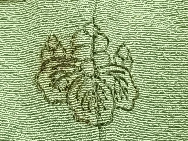 平和屋着物●上質な色無地 作家物 幻の染 岩石染 若菜色 正絹 逸品 AABG4477fy
