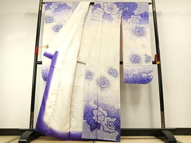 平和屋着物●豪華振袖 総絞り 草花文 暈し染め 正絹 逸品 AABG4487fy