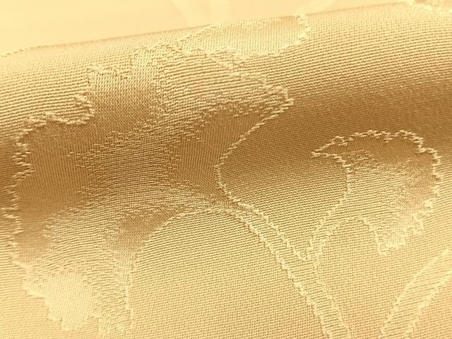 平和屋着物●上質な色無地 花唐草地紋 飴色 正絹 逸品 AABG4491fy