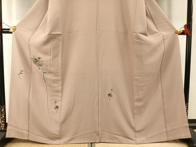 平和屋着物●訪問着 駒刺繍 総刺繍 地紙花文 金糸 正絹 逸品 AABG4503fy