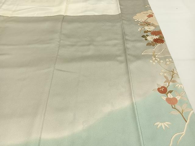 平和屋着物●訪問着 雲取り風景花文 暈し染め 金彩 そごう百貨店扱い 正絹 逸品 AABG4508fy
