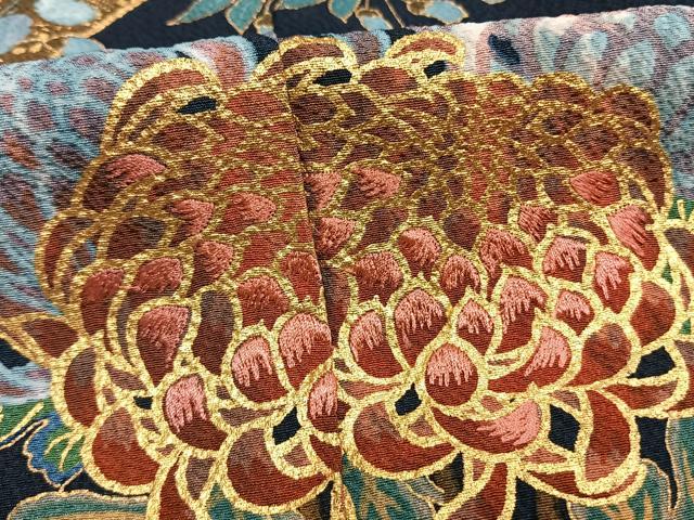 平和屋着物●豪華振袖 駒刺繍 束ね熨斗花文 金彩 上代43万5千円 仮絵羽 逸品 未使用 AABJ3140ck