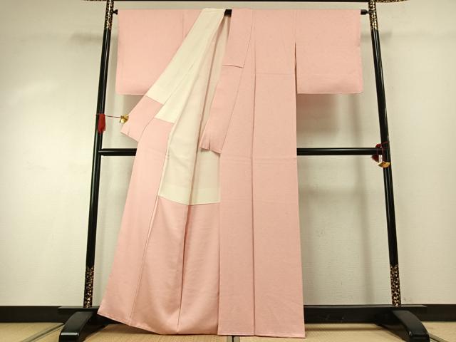 平和屋着物●上質な色無地 花尽くし地紋 虹色 正絹 逸品 未使用 AABG4515fy