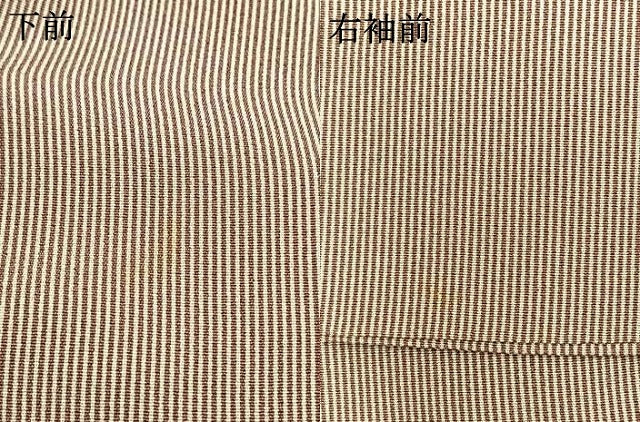 平和屋着物●伝統工芸師 服部光擴 江戸小紋 万筋 紫色×白色 正絹 逸品 AABG4516fy