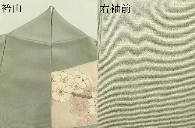 平和屋着物●訪問着 作家物 手描き 枝桜文 暈し染め 正絹 逸品 AABG4519fy