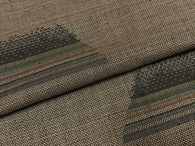 平和屋着物●本場大島紬 カタス7マルキ 幾何学文様 正絹 逸品 未使用 AABG4522fy