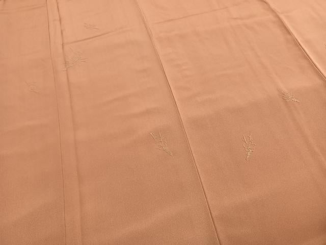 平和屋着物●無地絵羽訪問着 中国三大刺繍 相良刺繍 総刺繍 枝梅文 宍色 正絹 逸品 未使用 AABG4526fy