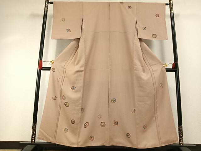 平和屋着物●染色の魔術師 染乃座・大久保玄才 そめのざ玄才 訪問着 丸文 亀甲文 正絹 逸品 AABG4536fy