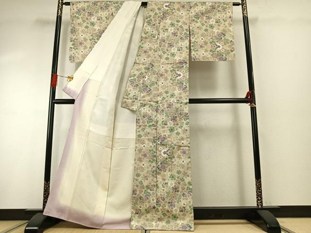 平和屋着物●本場大島紬 一元7マルキ 総絣 草花文 正絹 逸品 未使用 AABG4539fy