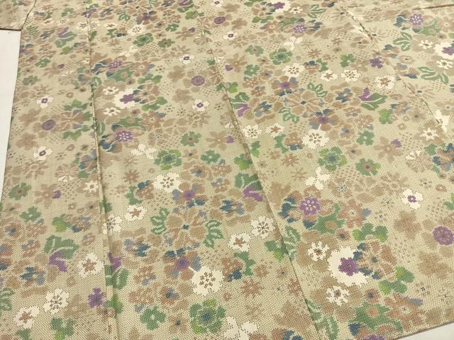 平和屋着物●本場大島紬 一元7マルキ 総絣 草花文 正絹 逸品 未使用 AABG4539fy