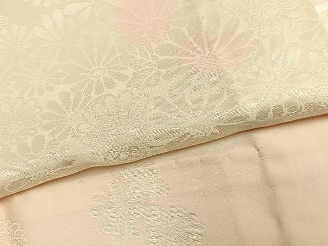 平和屋着物●振袖用長襦袢 無双仕立て 舞花地紋 暈し染め 半衿刺繍 正絹 逸品 AABG4555fy