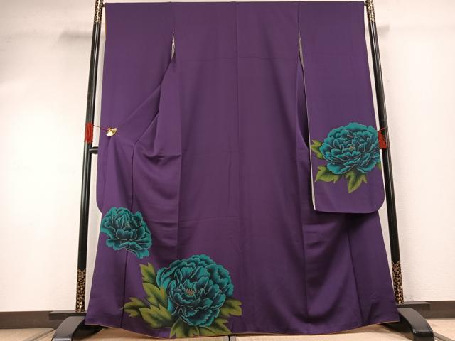 平和屋着物●豪華振袖 草花文 暈し染め 金彩 正絹 逸品 AABG4593fy