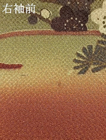 平和屋着物●訪問着 草花文 鬼しぼ縮緬 ますいわ屋扱い 正絹 逸品 AABG4610fy
