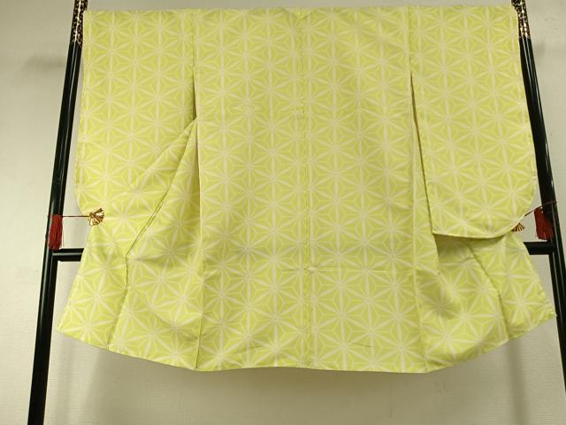 平和屋着物●小振袖 二尺袖 麻の葉文様 洗える着物 AABG4612fy