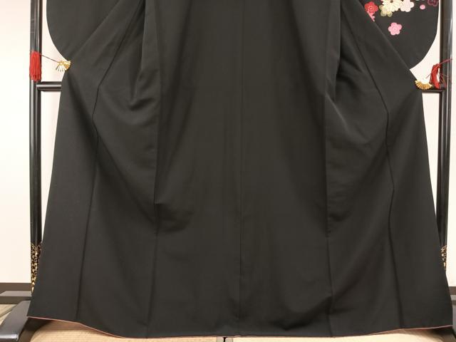 平和屋着物●世界的ファッションデザイナー 山本寛斎 kansaiブランド 小振袖 二尺袖 雪輪花文 黒地 洗える着物 AABG4616fy